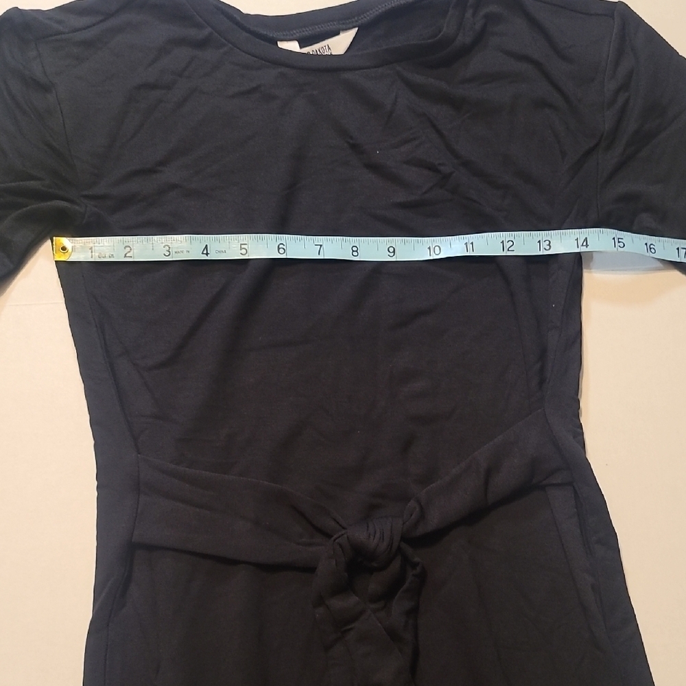 BB Dakota Steve Madden Chic Black Knit Long Sleeve Dress with Tie Waist NWT XS - Picture 7 of 11